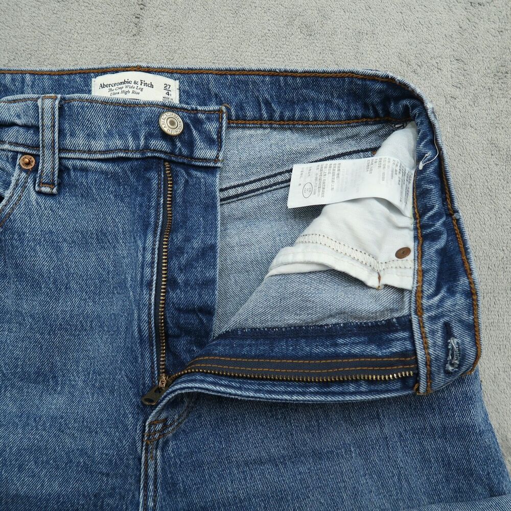 Abercrombie & Fitch Blue Wide Leg Jeans - Picture 4 of 16